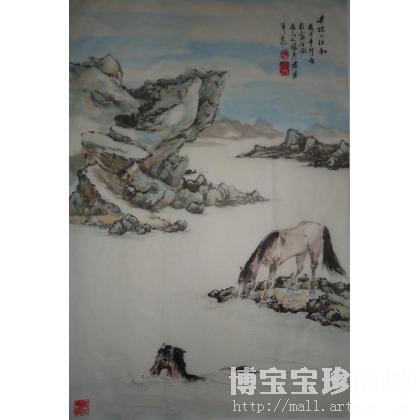 张彦君 共饮一江水 类别: 国画山水作品